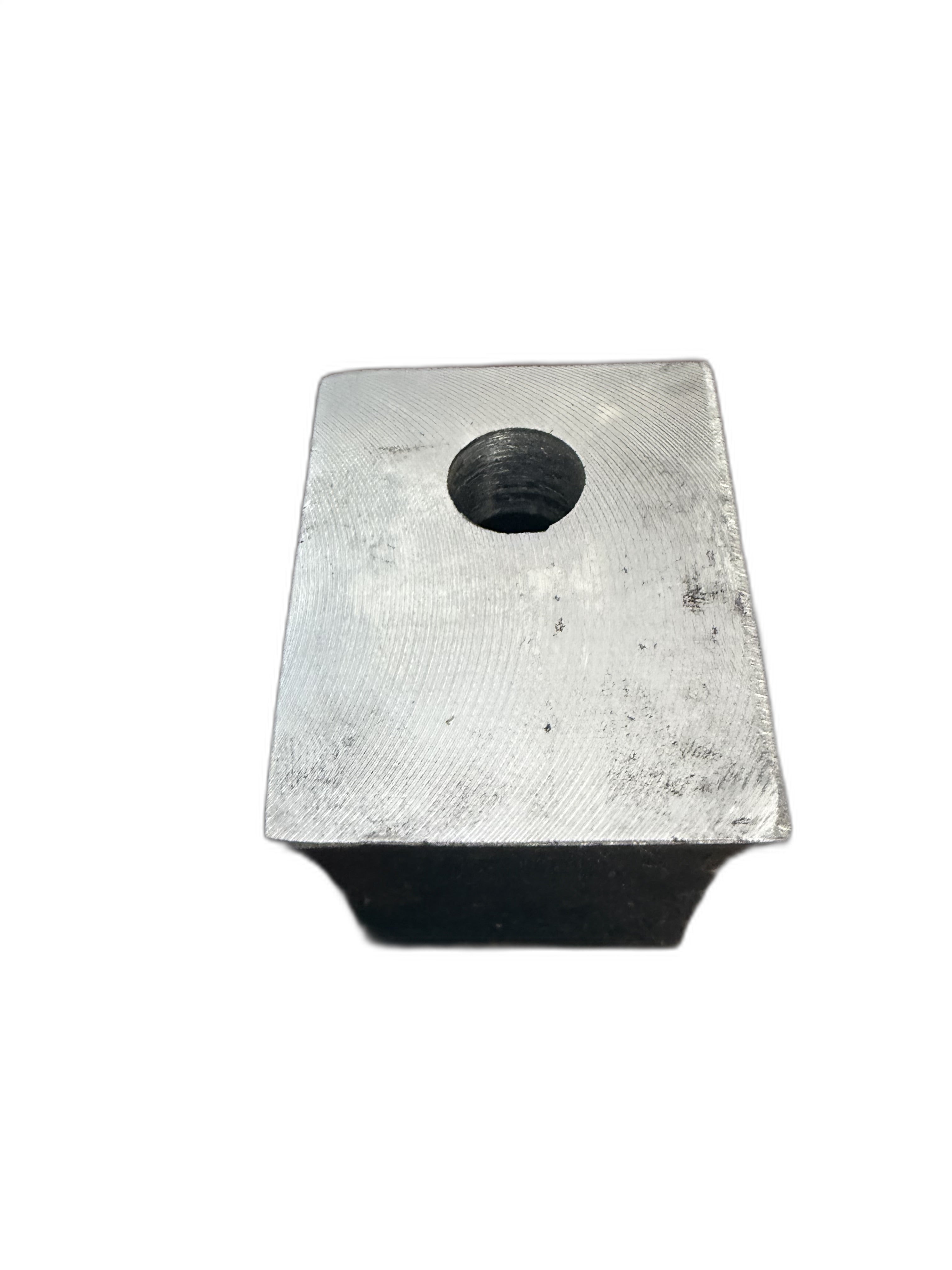 Weld-on mulcher teeth mounting bracket — top block (white background)